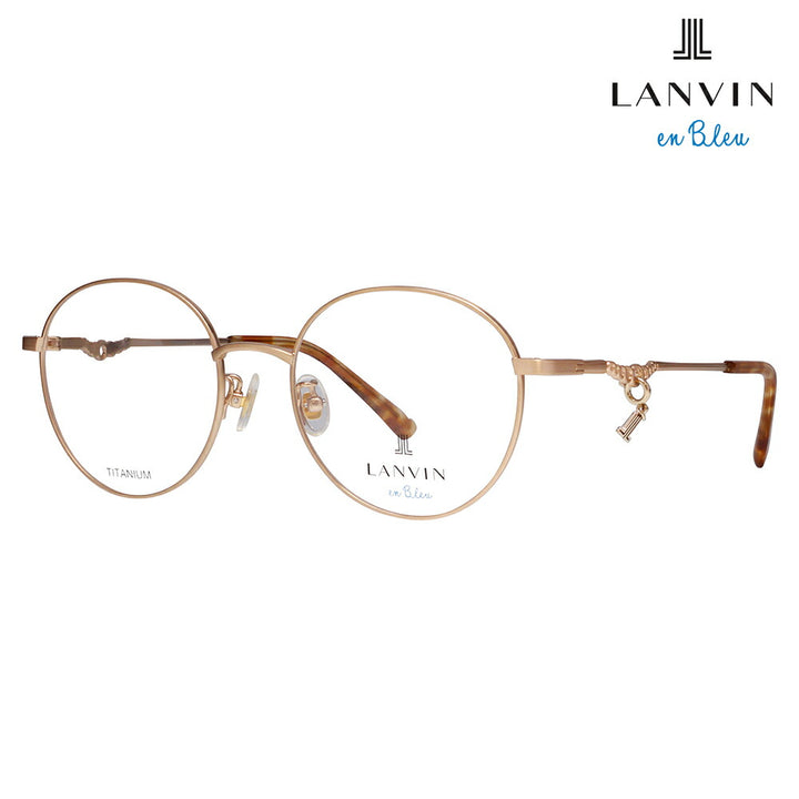 【正規品販売店】 度なし1.55レンズ交換+0円 LANVIN en bleu ランバンオンブルー 眼鏡 伊達メガネ VLB006J 0SM6 51 チャーム ラウンド メタル ジャパンモデル レディース