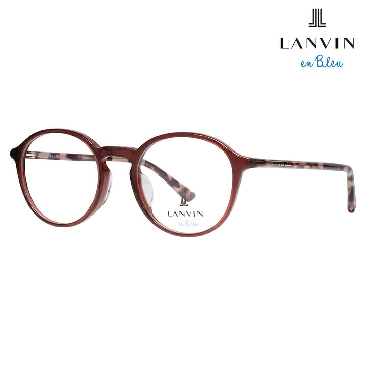 【正規品販売店】 度なし1.55レンズ交換+0円 LANVIN en bleu ランバンオンブルー 眼鏡 伊達メガネ VLB015J 06CP 48 ギャラリーダート ラウンド クリアカラー ジャパンモデル レディース