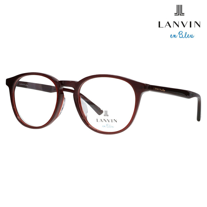 【正規品販売店】 度なし1.55レンズ交換+0円 LANVIN en bleu ランバンオンブルー 眼鏡 伊達メガネ VLB016J 08CD 50 ボストン クリアカラー セル ジャパンモデル レディース