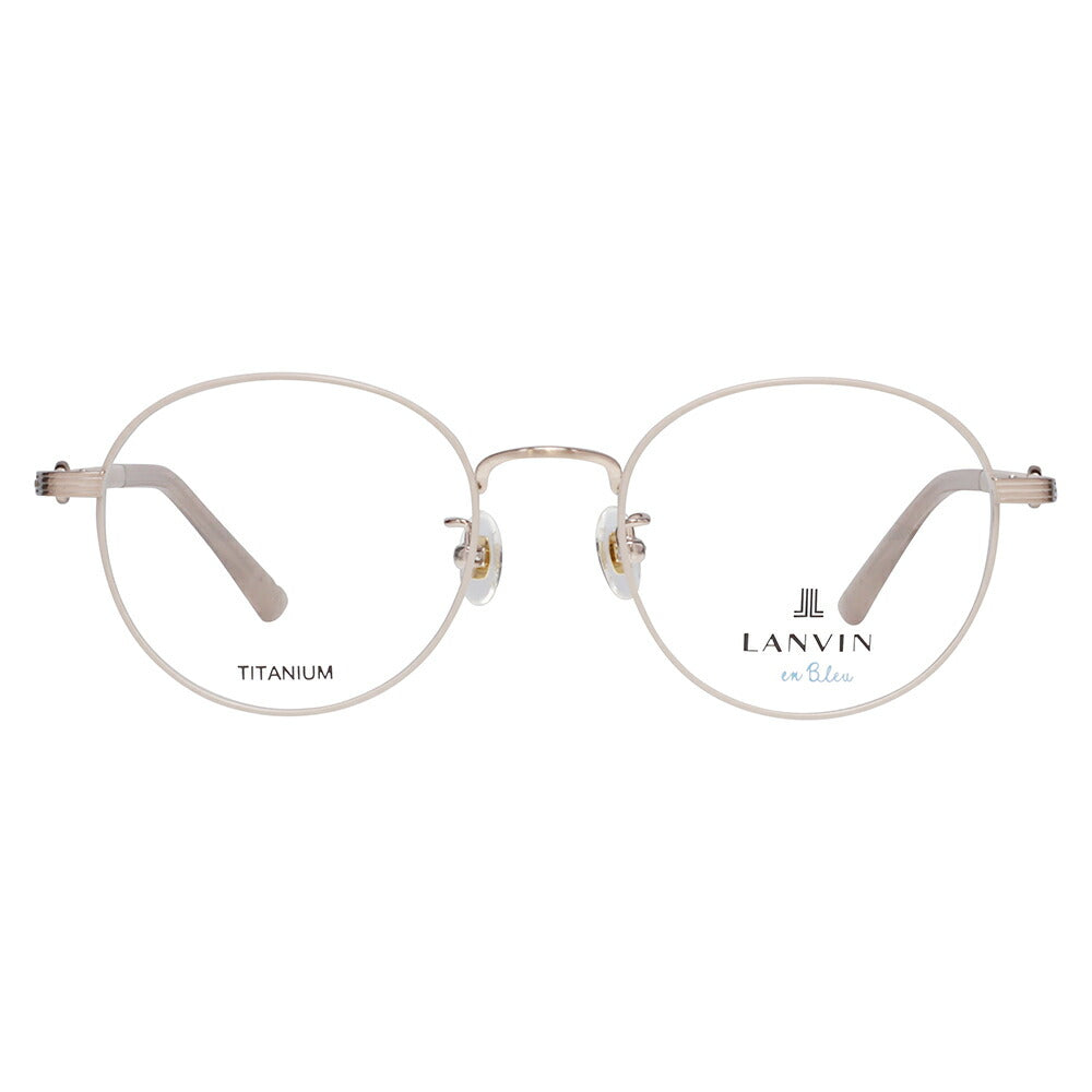 【正規品販売店】 度なし1.55レンズ交換+0円 LANVIN en bleu ランバンオンブルー 眼鏡 伊達メガネ VLB017J 0C3L 50 ラウンド メタル チタン ジャパンモデル レディース