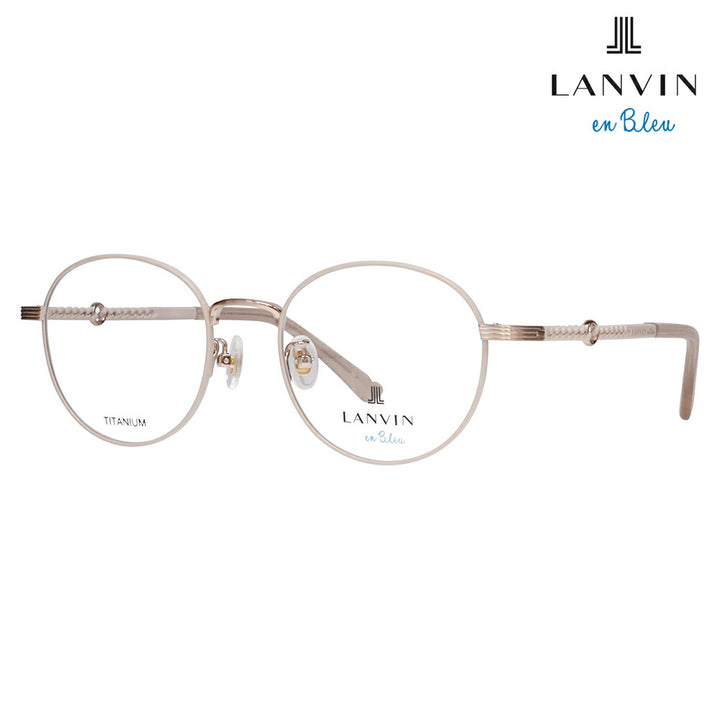 【正規品販売店】 度なし1.55レンズ交換+0円 LANVIN en bleu ランバンオンブルー 眼鏡 伊達メガネ VLB017J 0C3L 50 ラウンド メタル チタン ジャパンモデル レディース