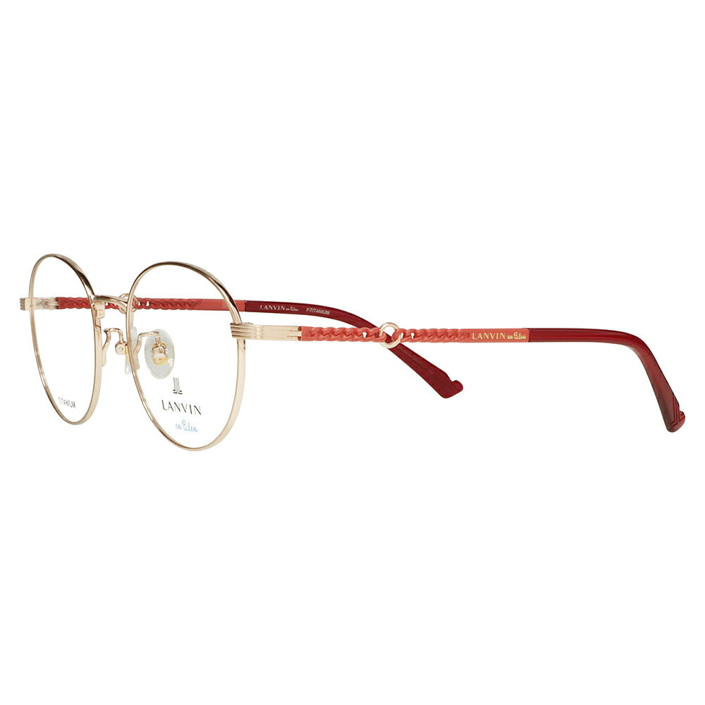 [Authorized Retailer] Non-prescription 1.55 lens replacement +0 yen LANVIN en bleu Glasses, Fashion Glasses VLB017J 0K3R 50 Round Metal Titanium Japan Model Women's 