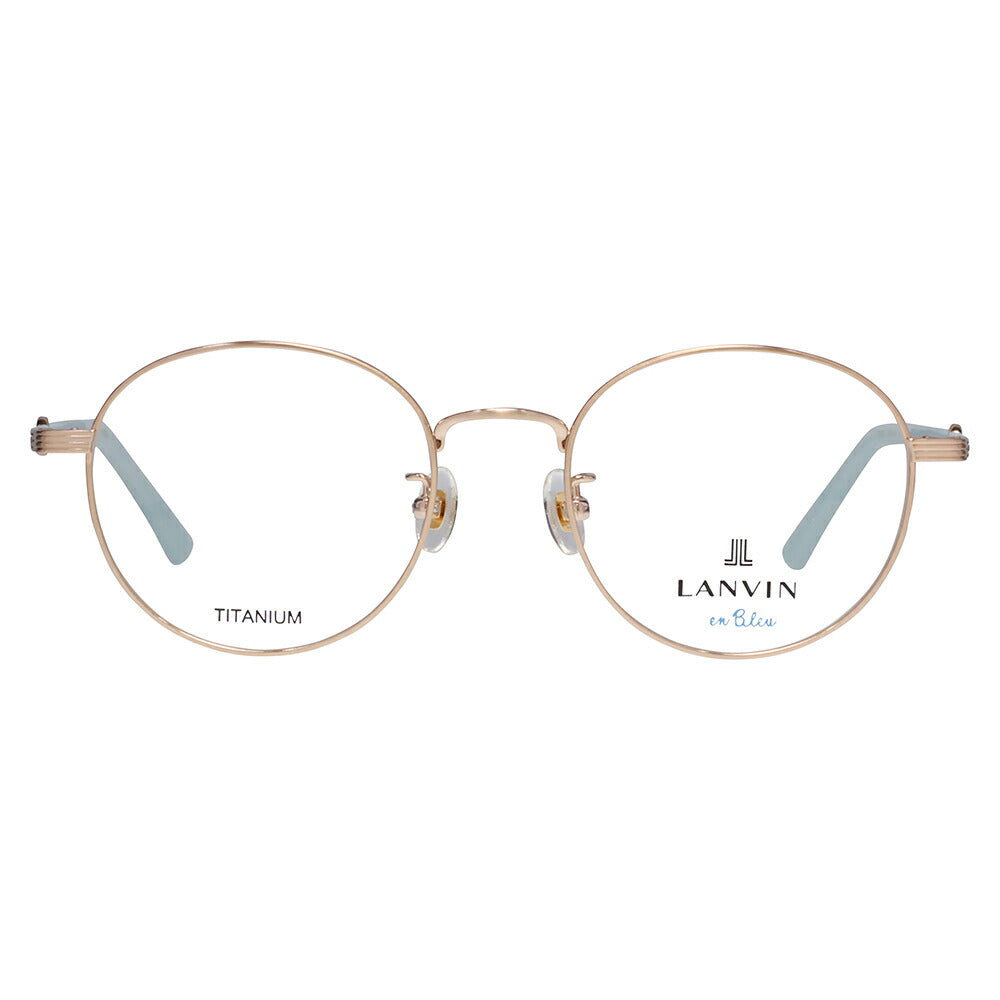 【正規品販売店】 度なし1.55レンズ交換+0円 LANVIN en bleu ランバンオンブルー 眼鏡 伊達メガネ VLB017J 0K3W 50 ラウンド メタル チタン ジャパンモデル レディース