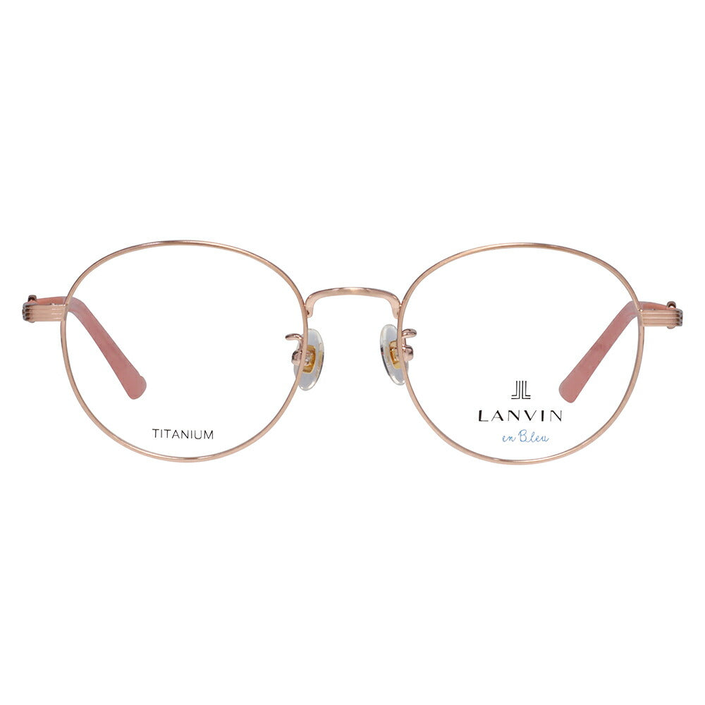 【正規品販売店】 度なし1.55レンズ交換+0円 LANVIN en bleu ランバンオンブルー 眼鏡 伊達メガネ VLB017J 0K3P 50 ラウンド メタル チタン ジャパンモデル レディース