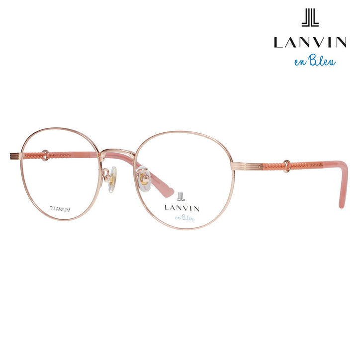 【正規品販売店】 度なし1.55レンズ交換+0円 LANVIN en bleu ランバンオンブルー 眼鏡 伊達メガネ VLB017J 0K3P 50 ラウンド メタル チタン ジャパンモデル レディース