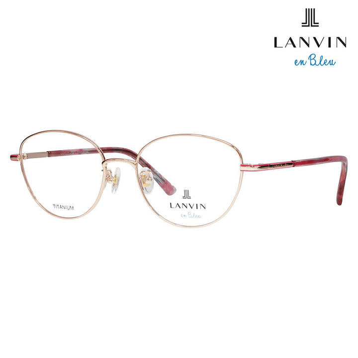 【正規品販売店】 度なし1.55レンズ交換+0円 LANVIN en bleu ランバンオンブルー 眼鏡 伊達メガネ VLB018J 02AM 51 ギャラリーダート キャットアイ メタル ジャパンモデル レディース