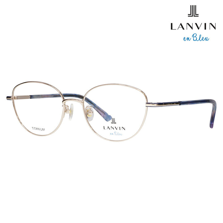 【正規品販売店】 度なし1.55レンズ交換+0円 LANVIN en bleu ランバンオンブルー 眼鏡 伊達メガネ VLB018J 0I88 51 ギャラリーダート キャットアイ メタル ジャパンモデル レディース