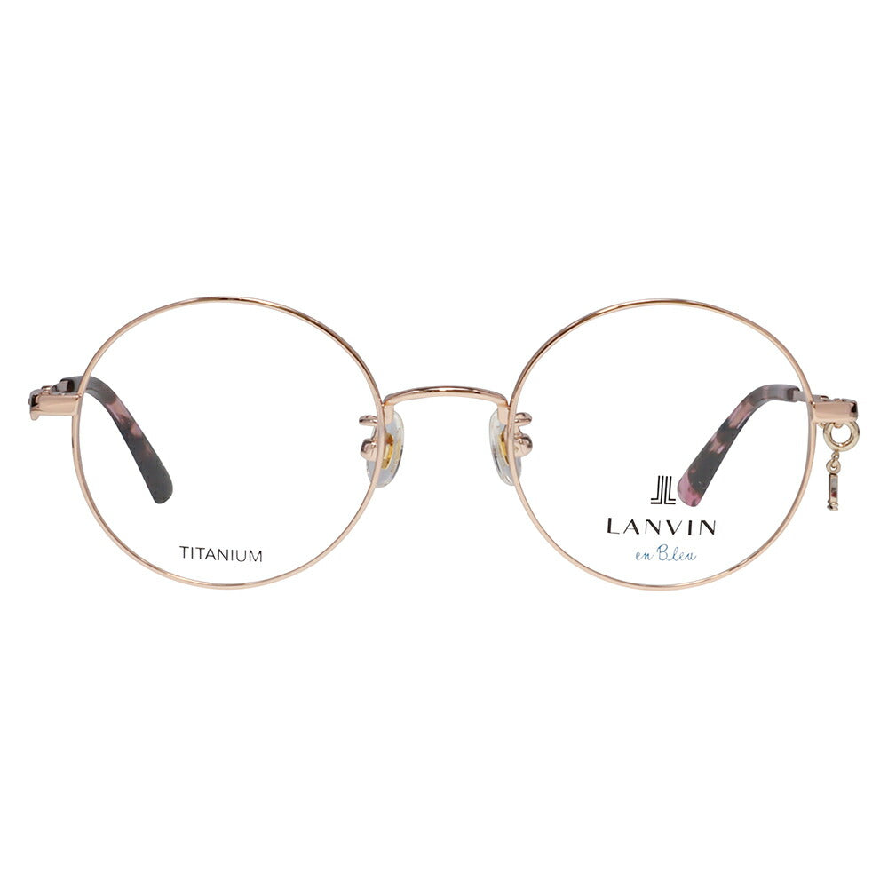 【正規品販売店】 度なし1.55レンズ交換+0円 LANVIN en bleu ランバンオンブルー 眼鏡 伊達メガネ VLB020J 02AM 48 JLロゴチャーム ラウンド メタル ジャパンモデル レディース