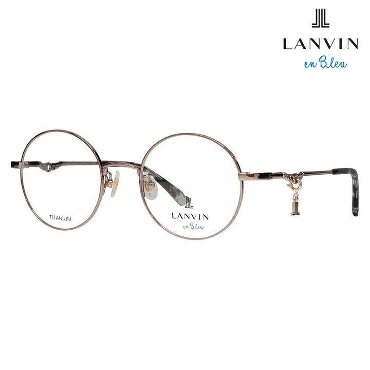 【正規品販売店】 度なし1.55レンズ交換+0円 LANVIN en bleu ランバンオンブルー 眼鏡 伊達メガネ VLB020J 0C1L 48 JLロゴチャーム ラウンド メタル ジャパンモデル レディース