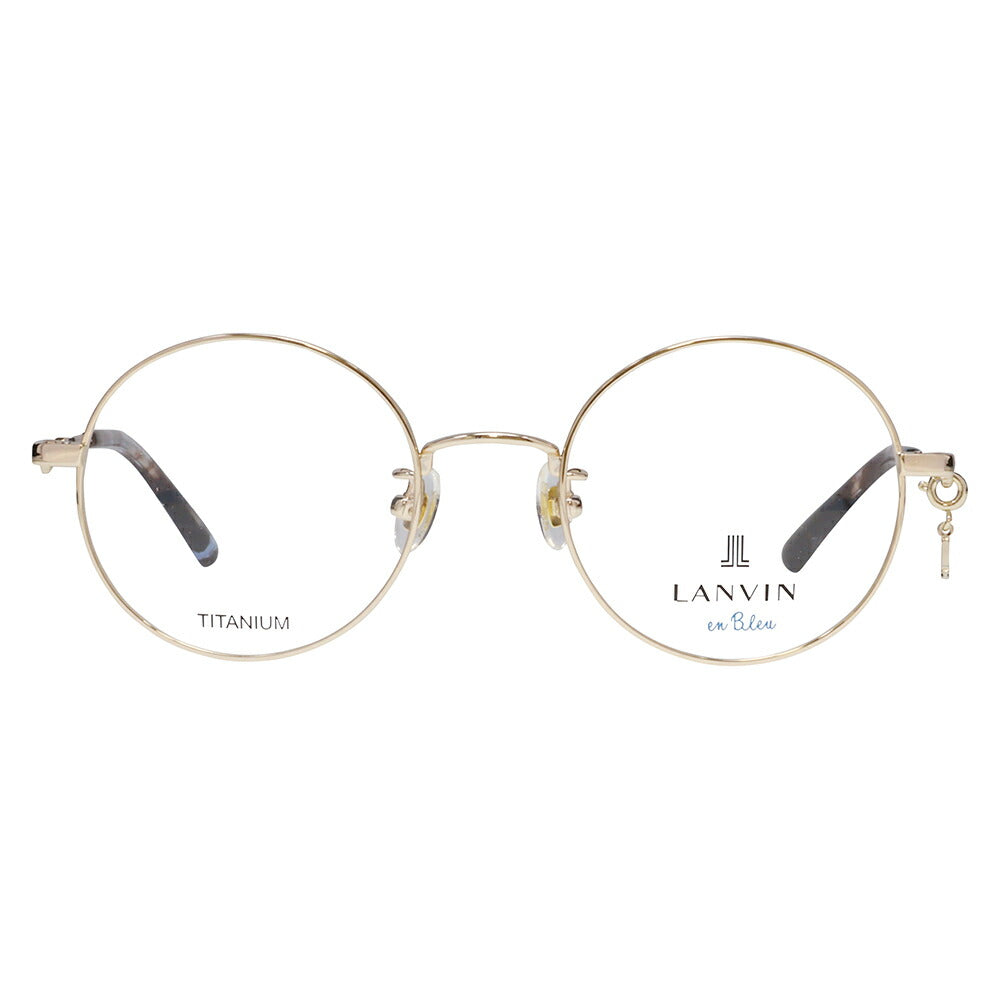 【正規品販売店】 度なし1.55レンズ交換+0円 LANVIN en bleu ランバンオンブルー 眼鏡 伊達メガネ VLB020J 0I88 48 JLロゴチャーム ラウンド メタル ジャパンモデル レディース