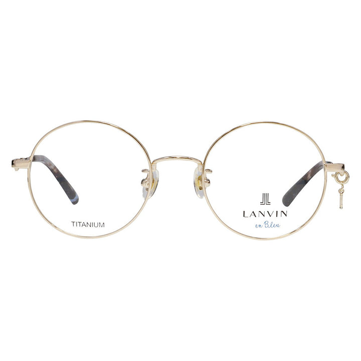 【正規品販売店】 度なし1.55レンズ交換+0円 LANVIN en bleu ランバンオンブルー 眼鏡 伊達メガネ VLB020J 0I88 48 JLロゴチャーム ラウンド メタル ジャパンモデル レディース