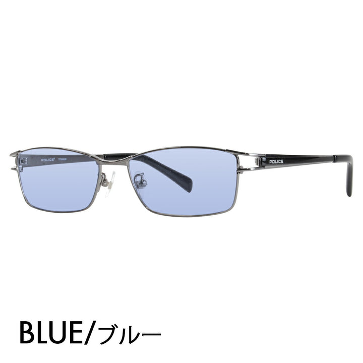 [Authorized Retailer] Police Glasses Frame Sunglasses Color Lens Set VPL173J 568X 54 POLICE Square Metal Titanium Full Rim Fashion Glasses Glasses 