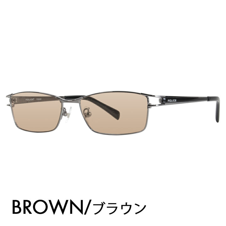 [Authorized Retailer] Police Glasses Frame Sunglasses Color Lens Set VPL173J 568X 54 POLICE Square Metal Titanium Full Rim Fashion Glasses Glasses 