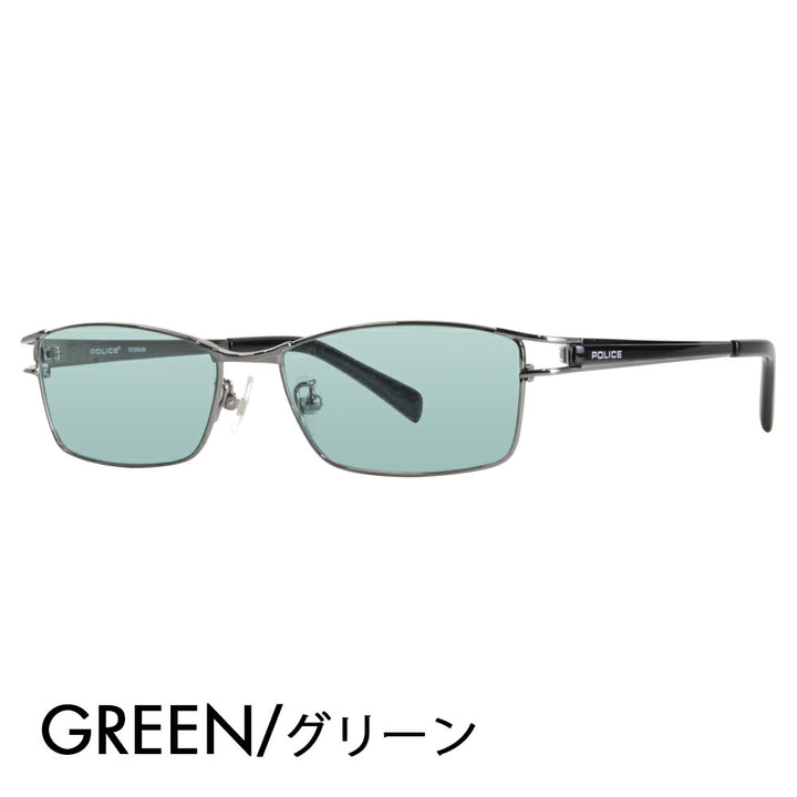 [Authorized Retailer] Police Glasses Frame Sunglasses Color Lens Set VPL173J 568X 54 POLICE Square Metal Titanium Full Rim Fashion Glasses Glasses 