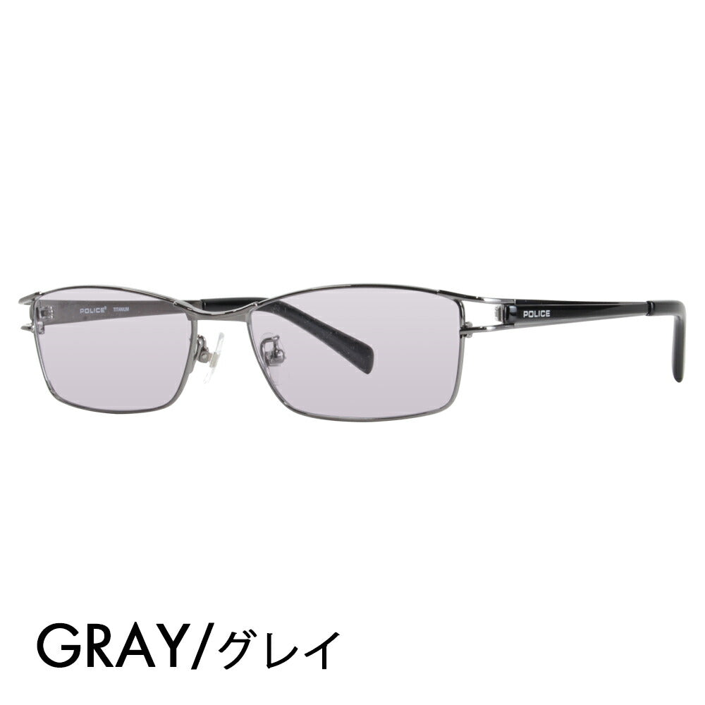 [Authorized Retailer] Police Glasses Frame Sunglasses Color Lens Set VPL173J 568X 54 POLICE Square Metal Titanium Full Rim Fashion Glasses Glasses 