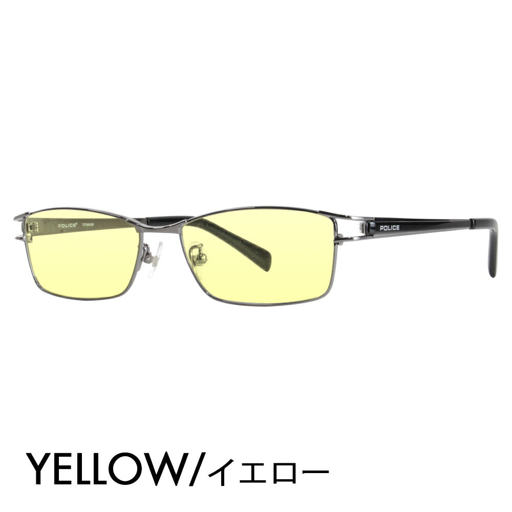 [Authorized Retailer] Police Glasses Frame Sunglasses Color Lens Set VPL173J 568X 54 POLICE Square Metal Titanium Full Rim Fashion Glasses Glasses 