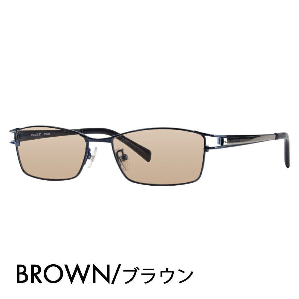 [Authorized Retailer] Police Glasses Frame Sunglasses Color Lens Set VPL173J 0N28 54 POLICE Square Metal Titanium Full Rim Fashion Glasses Glasses 