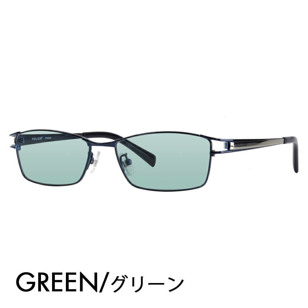 [Authorized Retailer] Police Glasses Frame Sunglasses Color Lens Set VPL173J 0N28 54 POLICE Square Metal Titanium Full Rim Fashion Glasses Glasses 