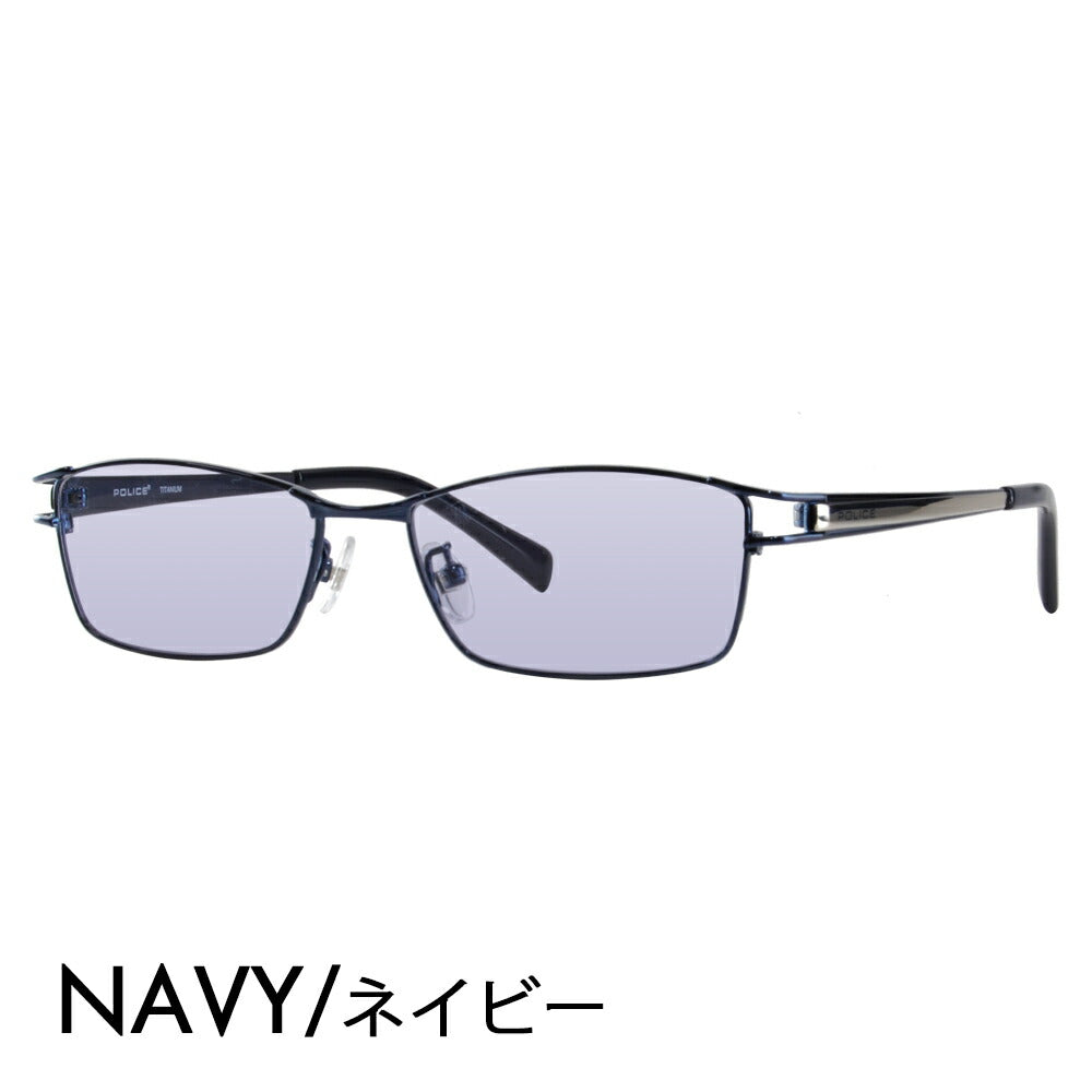 [Authorized Retailer] Police Glasses Frame Sunglasses Color Lens Set VPL173J 0N28 54 POLICE Square Metal Titanium Full Rim Fashion Glasses Glasses 