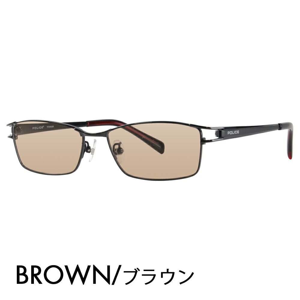 [Authorized Retailer] Police Glasses Frame Sunglasses Color Lens Set VPL173J BK10 54 POLICE Square Metal Titanium Full Rim Fashion Glasses Glasses 