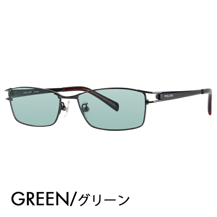 [Authorized Retailer] Police Glasses Frame Sunglasses Color Lens Set VPL173J BK10 54 POLICE Square Metal Titanium Full Rim Fashion Glasses Glasses 