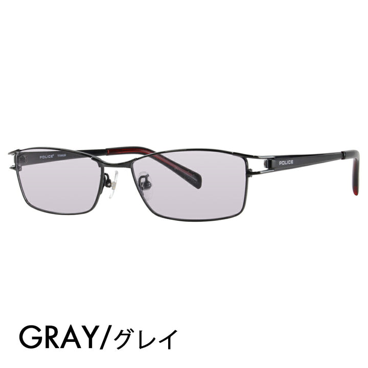 [Authorized Retailer] Police Glasses Frame Sunglasses Color Lens Set VPL173J BK10 54 POLICE Square Metal Titanium Full Rim Fashion Glasses Glasses 