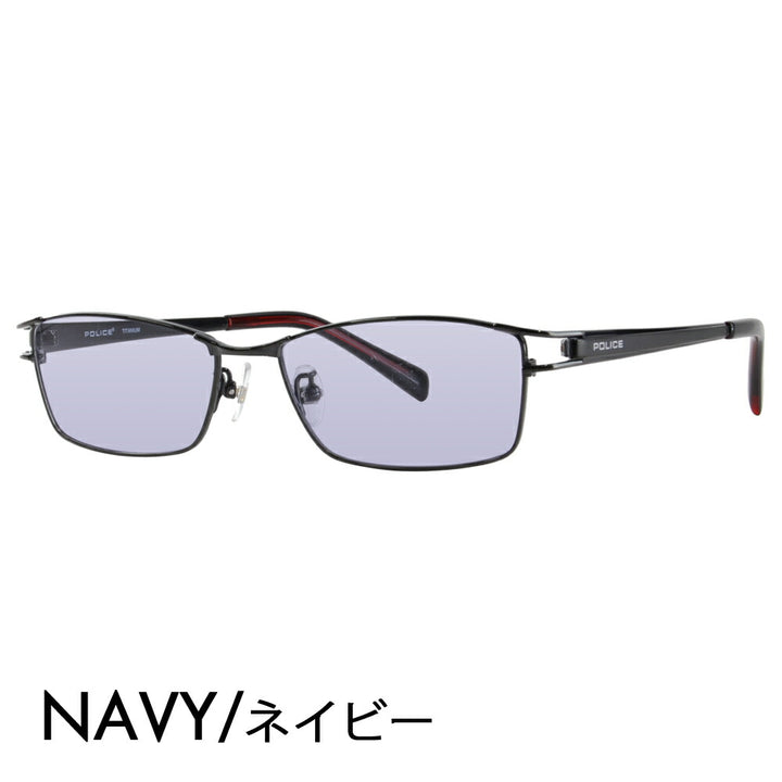 [Authorized Retailer] Police Glasses Frame Sunglasses Color Lens Set VPL173J BK10 54 POLICE Square Metal Titanium Full Rim Fashion Glasses Glasses 