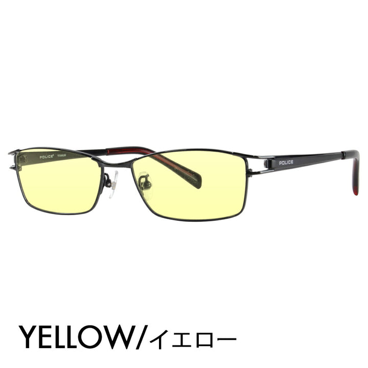 [Authorized Retailer] Police Glasses Frame Sunglasses Color Lens Set VPL173J BK10 54 POLICE Square Metal Titanium Full Rim Fashion Glasses Glasses 