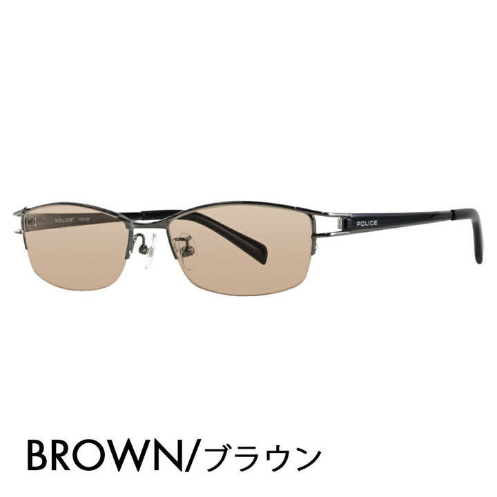 [Authorized Retailer] Police Glasses Frame Sunglasses Color Lens Set VPL174J 568X 54 POLICE Square Half Rim Nylor Titanium Fashion Glasses Glasses 