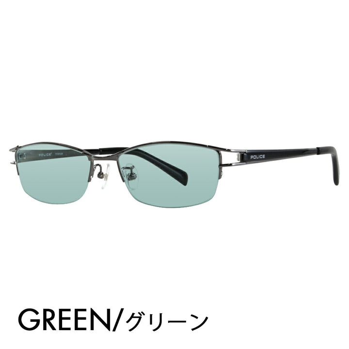 [Authorized Retailer] Police Glasses Frame Sunglasses Color Lens Set VPL174J 568X 54 POLICE Square Half Rim Nylor Titanium Fashion Glasses Glasses 