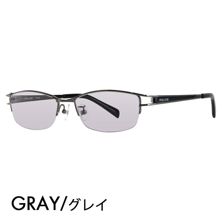 [Authorized Retailer] Police Glasses Frame Sunglasses Color Lens Set VPL174J 568X 54 POLICE Square Half Rim Nylor Titanium Fashion Glasses Glasses 