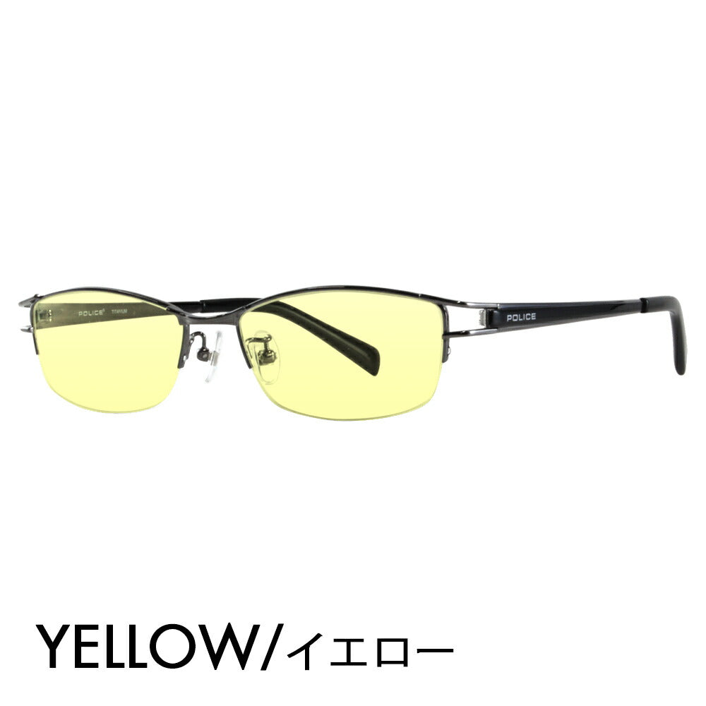 [Authorized Retailer] Police Glasses Frame Sunglasses Color Lens Set VPL174J 568X 54 POLICE Square Half Rim Nylor Titanium Fashion Glasses Glasses 