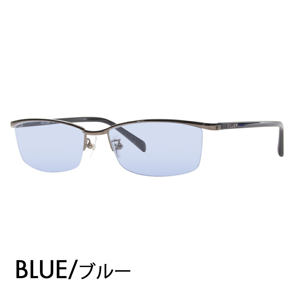 [Authorized Retailer] Police Glasses Frame Sunglasses Color Lens Set VPL175J 0568 56 POLICE Square Half Rim Nylor Metal Titanium Fashion Glasses Glasses 