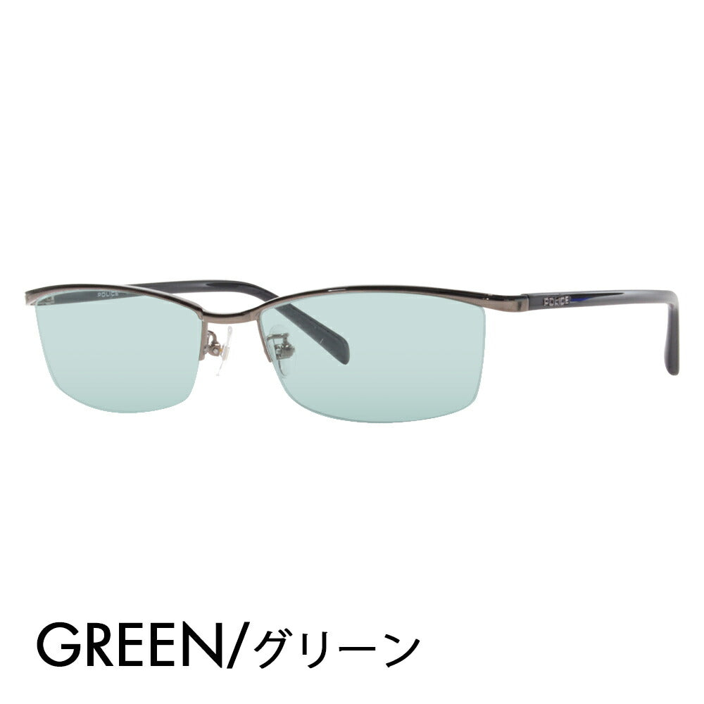 [Authorized Retailer] Police Glasses Frame Sunglasses Color Lens Set VPL175J 0568 56 POLICE Square Half Rim Nylor Metal Titanium Fashion Glasses Glasses 