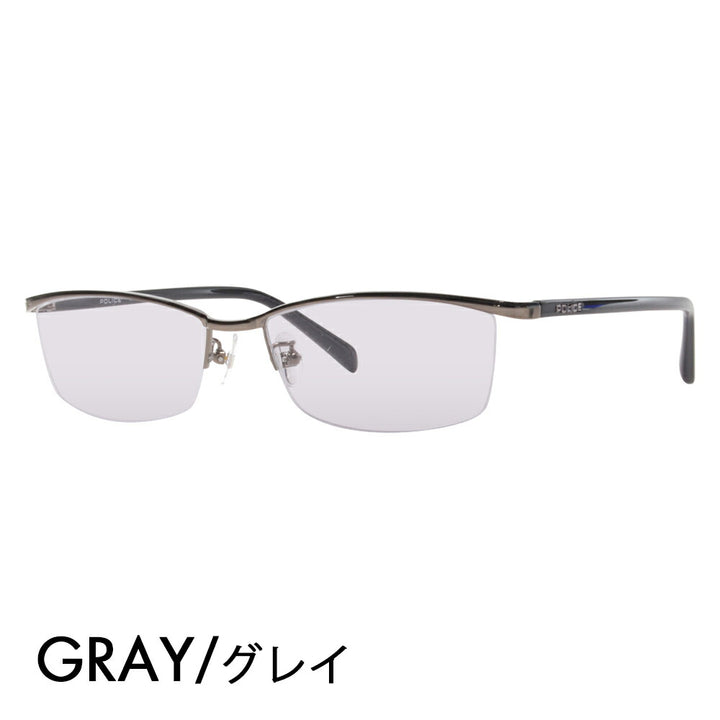 [Authorized Retailer] Police Glasses Frame Sunglasses Color Lens Set VPL175J 0568 56 POLICE Square Half Rim Nylor Metal Titanium Fashion Glasses Glasses 