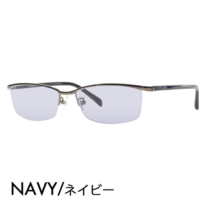 [Authorized Retailer] Police Glasses Frame Sunglasses Color Lens Set VPL175J 0568 56 POLICE Square Half Rim Nylor Metal Titanium Fashion Glasses Glasses 