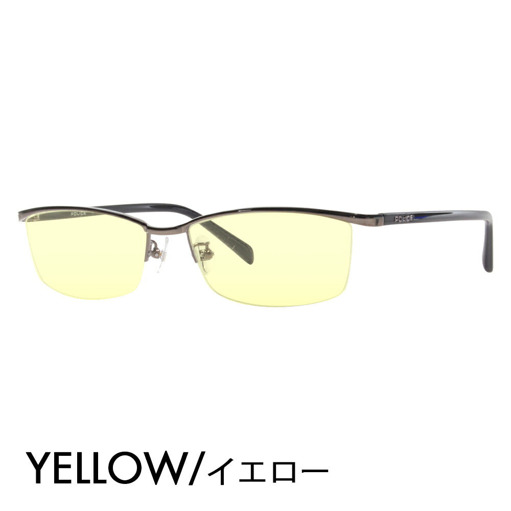 [Authorized Retailer] Police Glasses Frame Sunglasses Color Lens Set VPL175J 0568 56 POLICE Square Half Rim Nylor Metal Titanium Fashion Glasses Glasses 