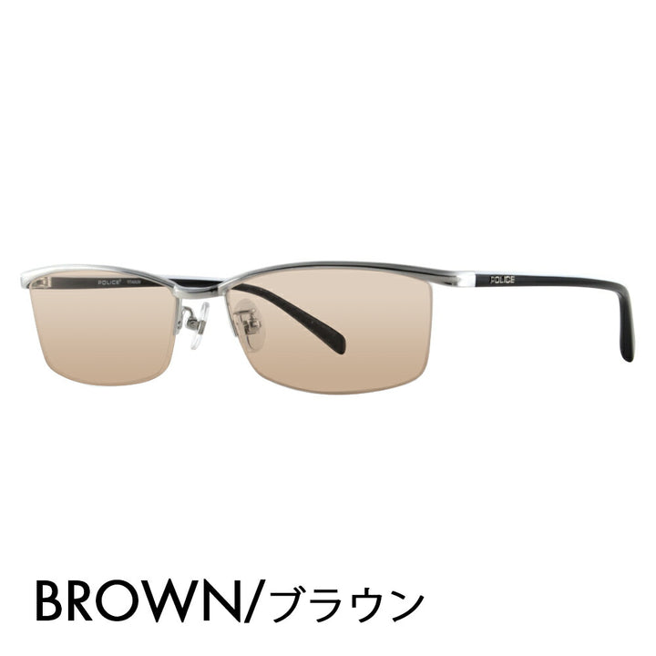 [Authorized Retailer] Police Glasses Frame Sunglasses Color Lens Set VPL175J 0579 56 POLICE Square Metal Titanium Nylor Fashion Glasses Glasses 