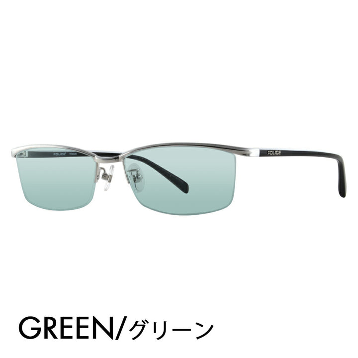 [Authorized Retailer] Police Glasses Frame Sunglasses Color Lens Set VPL175J 0579 56 POLICE Square Metal Titanium Nylor Fashion Glasses Glasses 