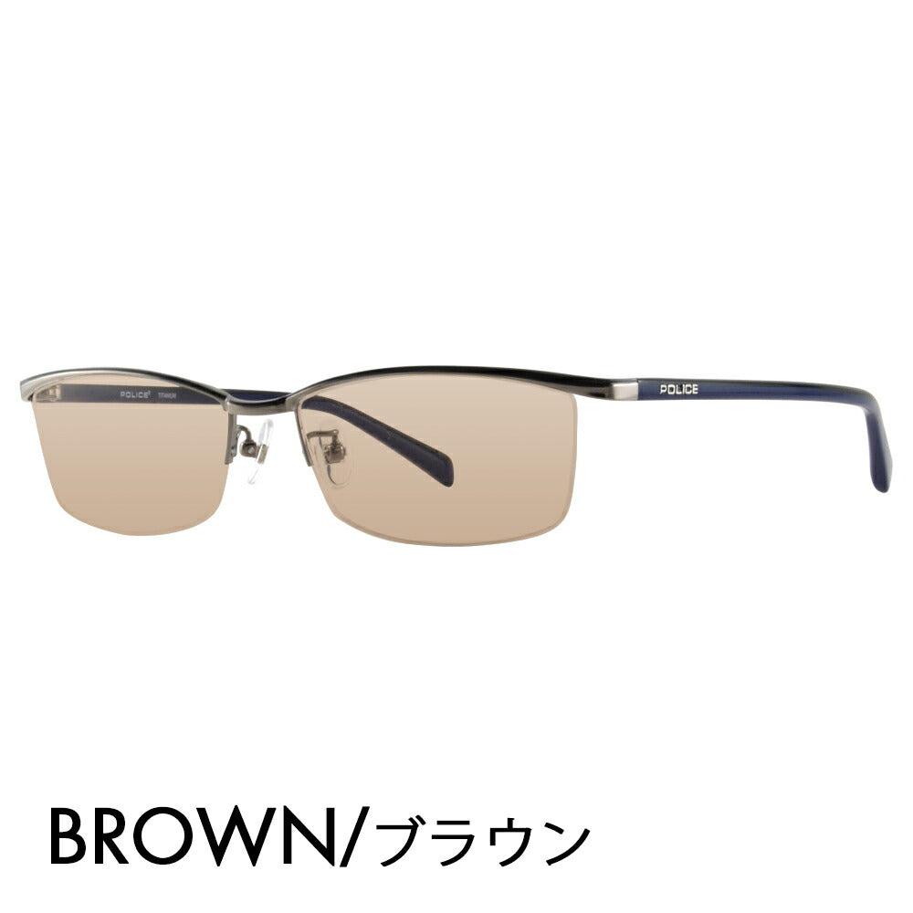 [Authorized Retailer] Police Glasses Frame Sunglasses Color Lens Set VPL175J 0S11 56 POLICE Square Metal Titanium Nylor Fashion Glasses Glasses 