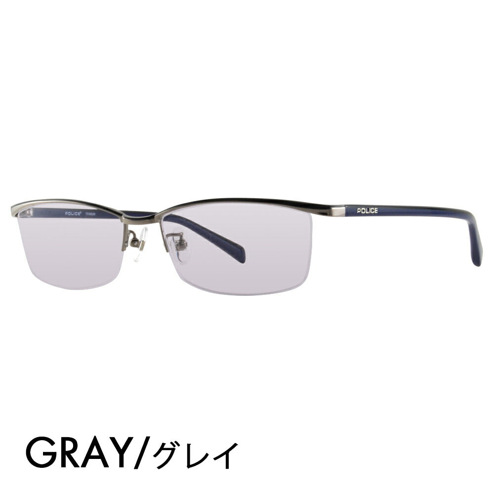 [Authorized Retailer] Police Glasses Frame Sunglasses Color Lens Set VPL175J 0S11 56 POLICE Square Metal Titanium Nylor Fashion Glasses Glasses 