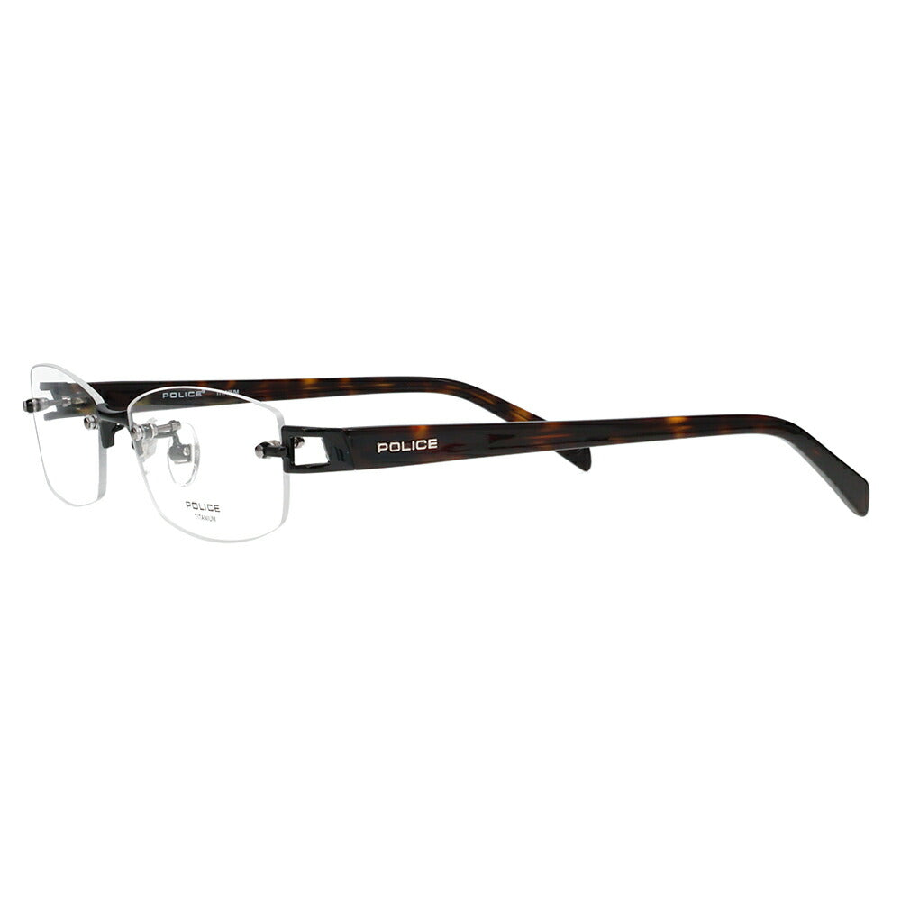 [Authorized Retailer] Police Eyeglasses Frame VPL176J 0530 54 POLICE Square Rimless Two-Point Frameless Titanium Men's Fashion Glasses Eyeglasses