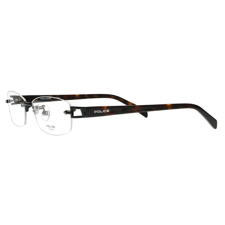 [Authorized Retailer] Police Eyeglasses Frame VPL176J 0530 54 POLICE Square Rimless Two-Point Frameless Titanium Men's Fashion Glasses Eyeglasses