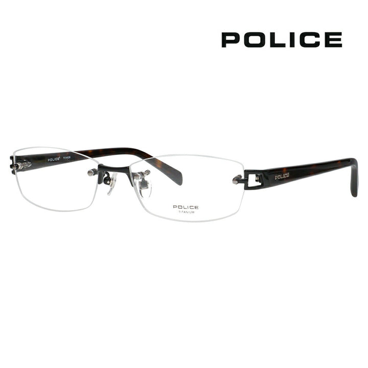 [Authorized Retailer] Police Eyeglasses Frame VPL176J 0530 54 POLICE Square Rimless Two-Point Frameless Titanium Men's Fashion Glasses Eyeglasses