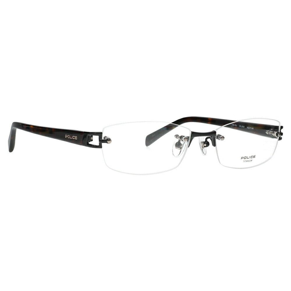 [Authorized Retailer] Police Eyeglasses Frame VPL176J 0530 54 POLICE Square Rimless Two-Point Frameless Titanium Men's Fashion Glasses Eyeglasses
