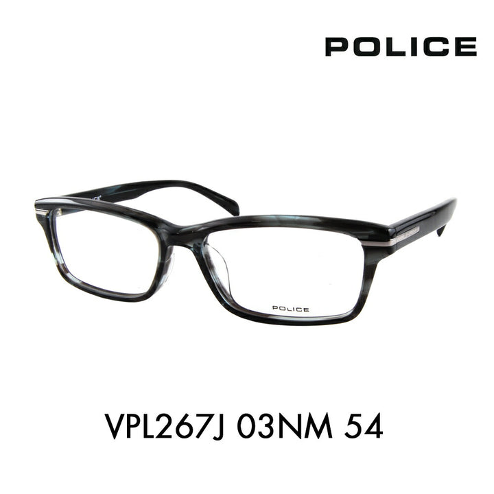 【正規品販売店】度なし1.55レンズ交換+0円 ポリス メガネ フレーム VPL267J 03NM 54 POLICE スクエア セル 伊達眼鏡 メガネ