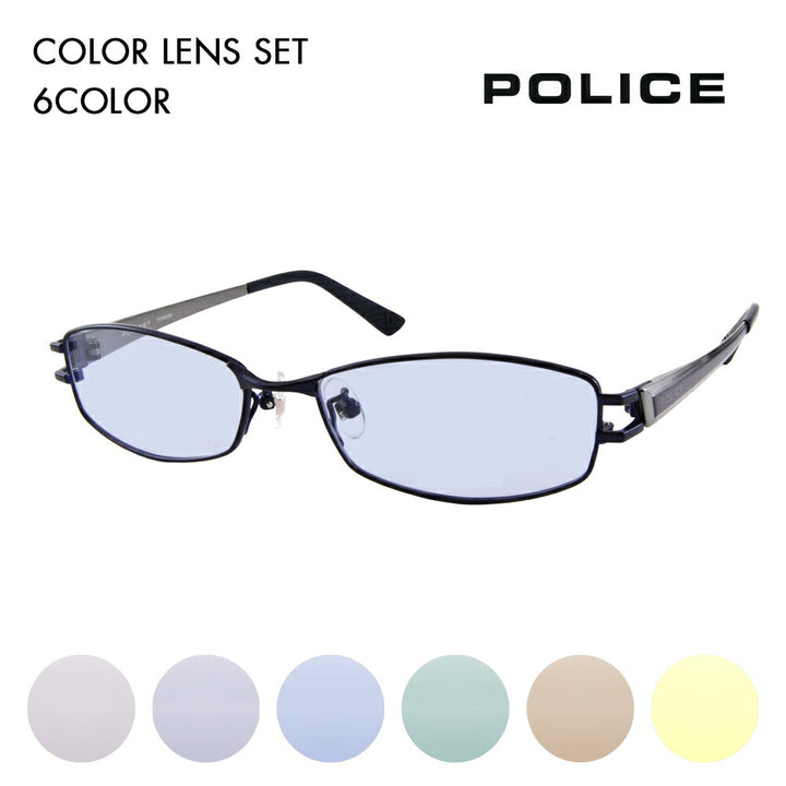 [Authorized Retailer] Police Glasses Sunglasses Color Lens Set VPL419J 0N28 53 POLICE Square Metal Titanium Fashion Glasses Glasses 