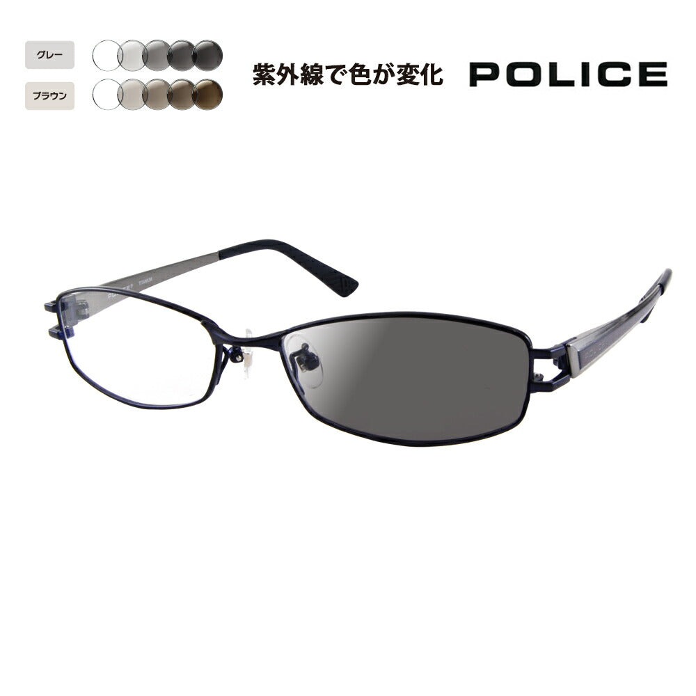 【正规品贩売店】ポrisu メガネ furemu サngurasu 调光renzuzetto VPL419J 0N28 53 POLICE sukuea メタル チタン 伊达眼镜 メガネ