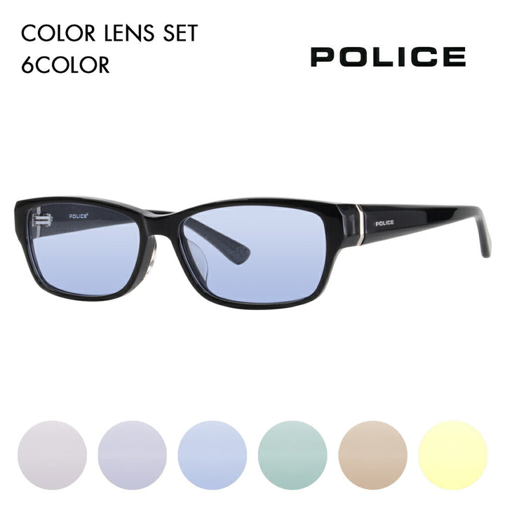 [Authorized Retailer] Police Glasses Frame Sunglasses Color Lens Set VPL660J 01KR 55 POLICE Square Cell Acetate Fashion Glasses Glasses 