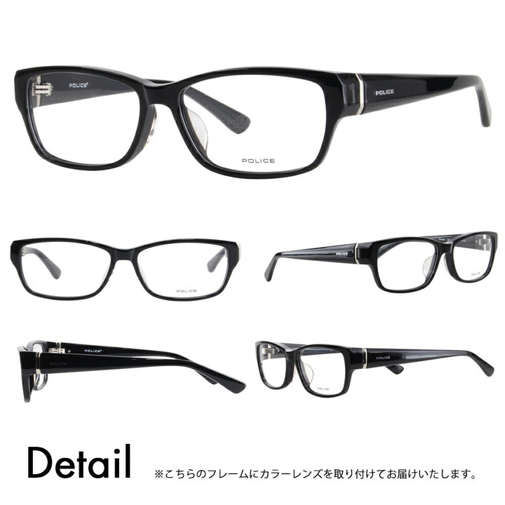 【正規品販売店】ポリス メガネ フレーム サングラス 調光レンズセット VPL660J 01KR 55 POLICE スクエア セル アセテート 伊達眼鏡 ニコン トランジションズ カラータッチ Nikon Transitions